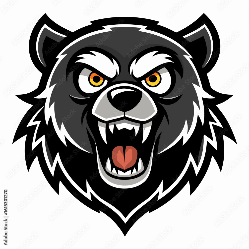 Obraz premium Fierce Black Wolf Head Mascot Logo.