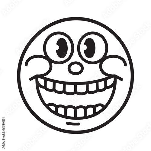 Delightful Smiley Line Art with Bold Outlines, Perfect for Kids to Color Creatively. 