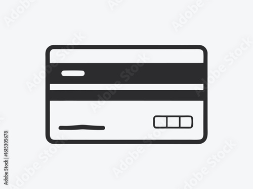 Debit Card Outline Illustration