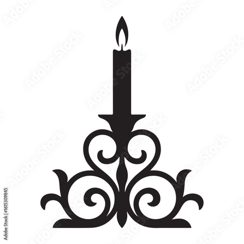 Ornate candle holder silhouette