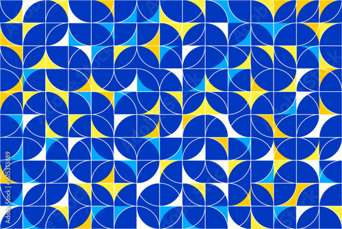 Abstract geometric background, Bauhaus style, seamless vector geo pattern, simple flat style shapes