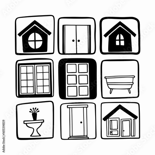 set of house icons