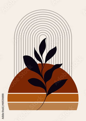 Abstract background with a mid century modern art design 0605