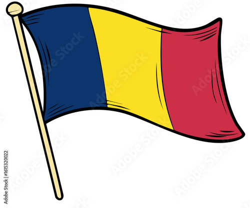 Romanian National Flag Vector Design

