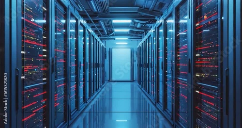 Server room interior wide shot