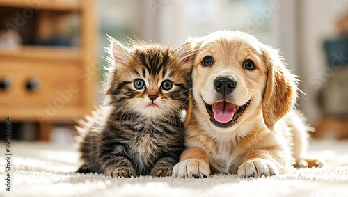 Cute kittens and puppies