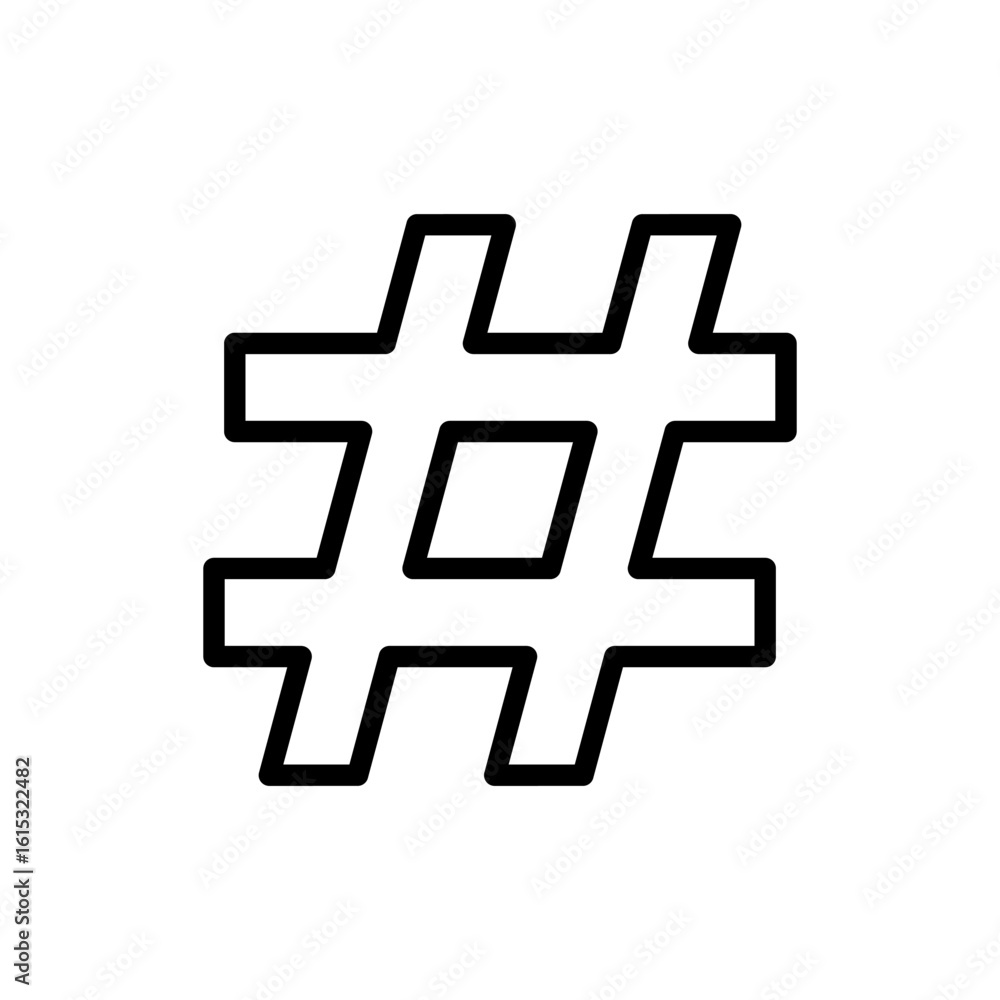 Obraz premium Hashtag icon symbol for apps and websites. hashtag sign and symbol