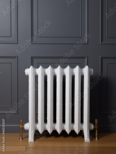 Wallpaper Mural Heating solutions vintage white radiator against grey wall interior design modern home minimalist style Torontodigital.ca