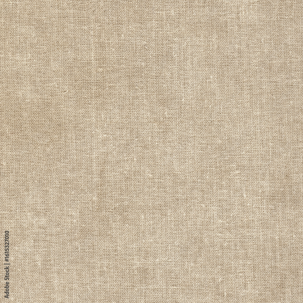 Fototapeta premium Vintage beige linen fabric texture background, distressed woven textile surface ideal for rustic design, craft projects, packaging, and natural branding visuals.