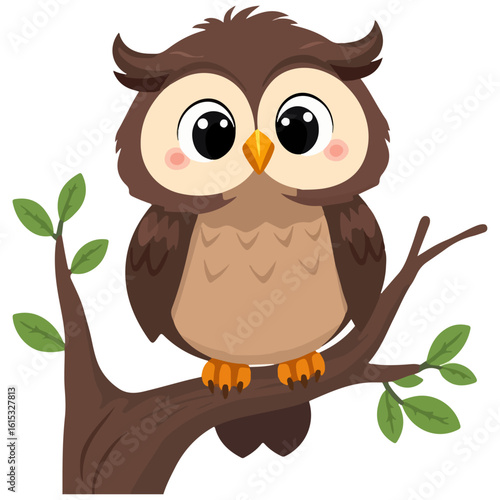 Simple Cute Chibi Owl Vector