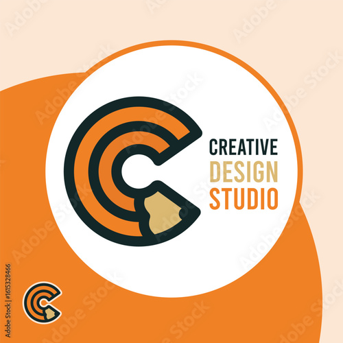 Pencil circle logo design vector letter c logo design letter c with pencil shape logo design