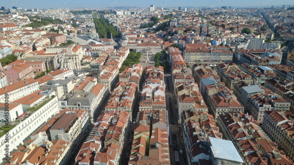 Obraz premium vista aérea Baixa de Lisboa Portugal