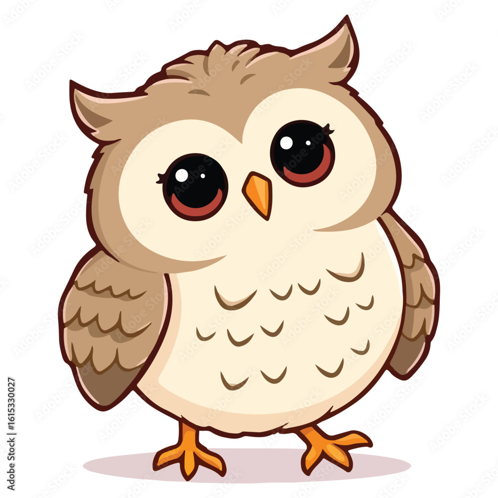 SImple Cute Chibi Shy Owl Vector SImple Cute Chibi Shy Owl Vector