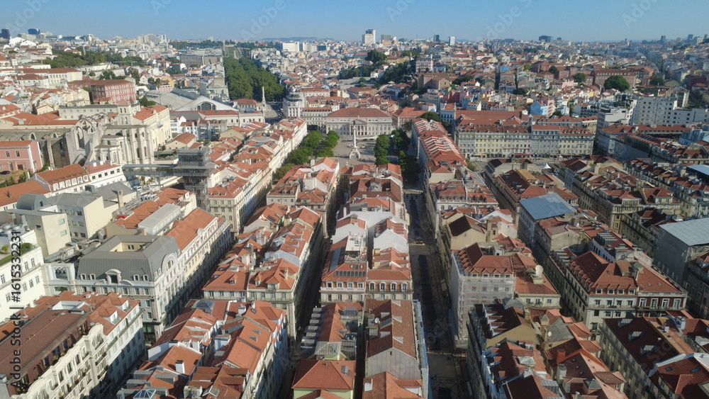 Obraz premium vista aérea Baixa de Lisboa Portugal