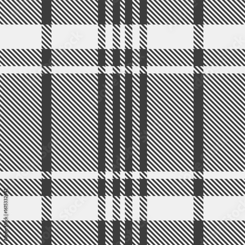 Stylish black and white plaid pattern.  Perfect for textile design, apparel, or website backgrounds.