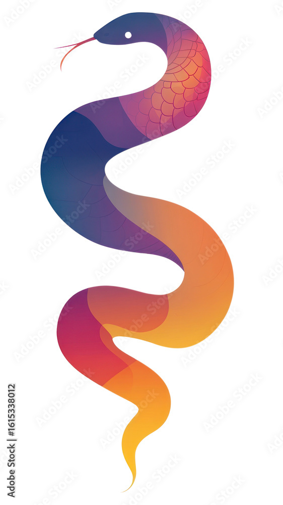 PNG Chinese snake symbol illustration gradient colorful. PNG Chinese snake symbol illustration gradient colorful.