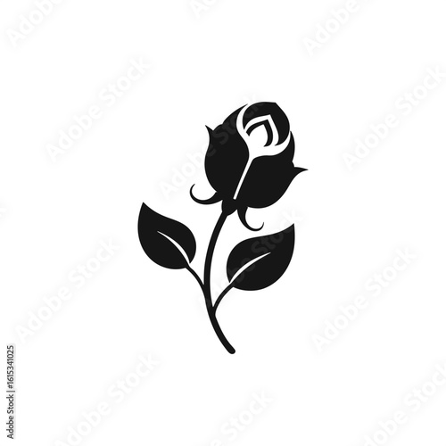 Sweet pea flower silhouette vector icon