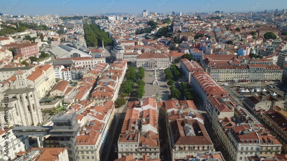 Obraz premium vista aérea Baixa de Lisboa Portugal