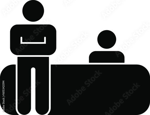 Reception Staff with Transparent Background Person Standing Pictogram