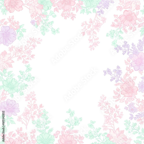 クラシックな雰囲気の植物イラスト