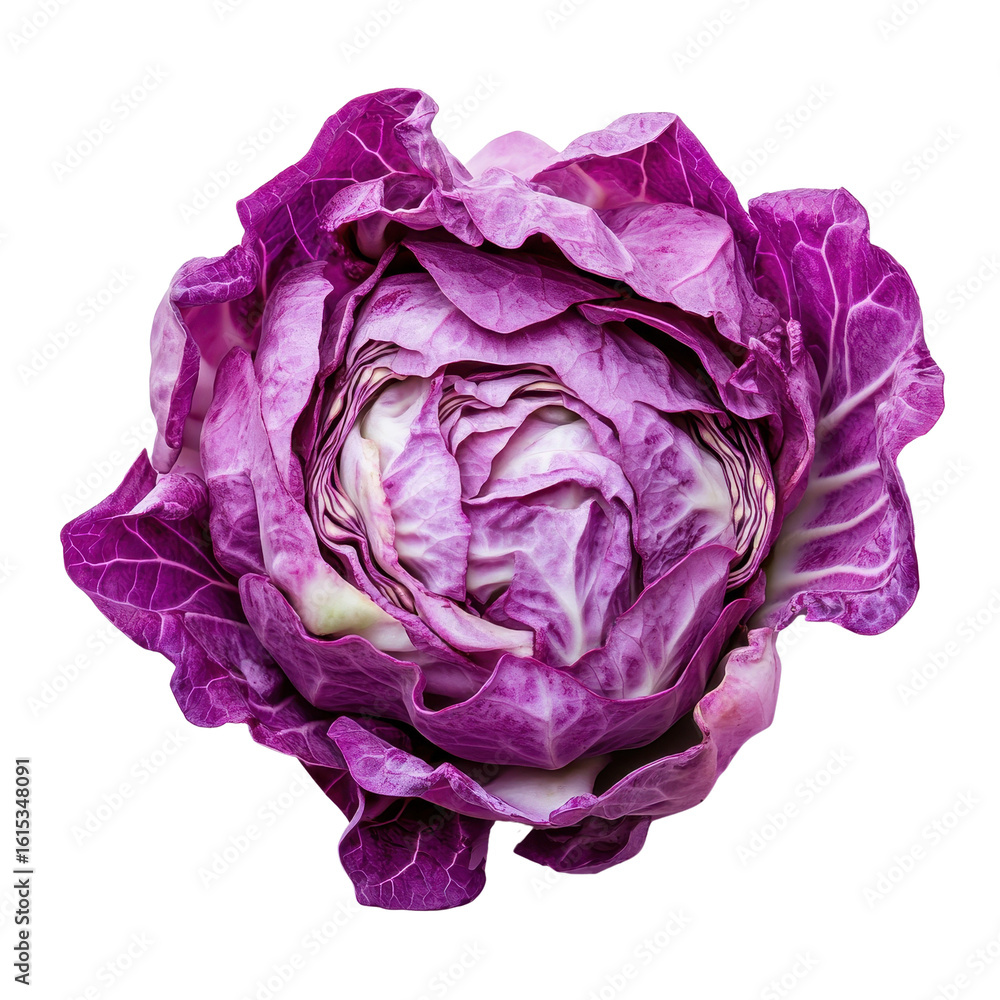 Obraz premium Fresh cabbage isolated on transparent background.