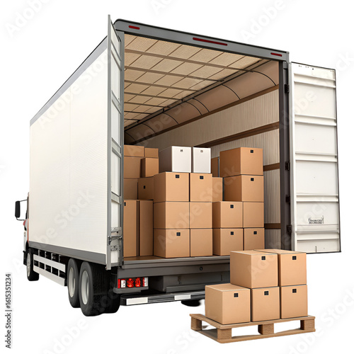 forklift truck with container
