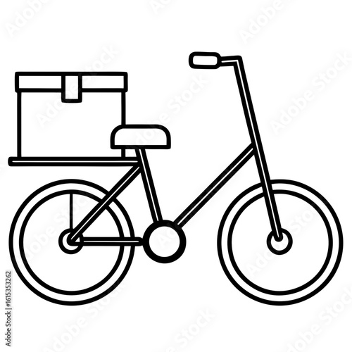 black and white delivery bicycle clip art preview