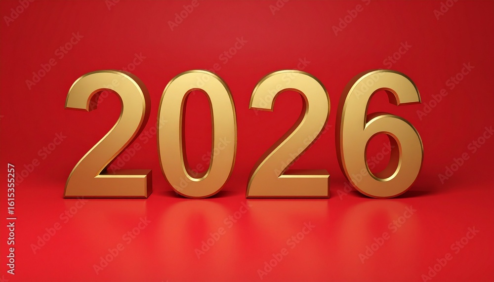 Bold “2026” in gleaming gold, centered over a rich crimson backdrop—evoking themes of celebration, futurism, and prestige. The clean, symmetrical layout suggests a timeless milestone or an aspirationa Bold “2026” in gleaming gold, centered over a rich crimson backdrop—evoking themes of celebration, futurism, and prestige. The clean, symmetrical layout suggests a timeless milestone or an aspirationa