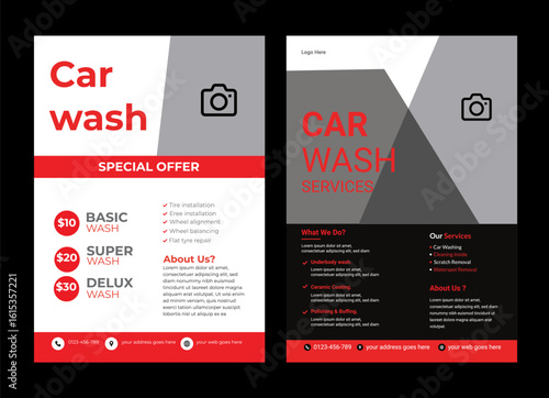 Car wash flyer design professional car service brochur  Car Wash Flyer Poster Layout professional car wash flyer A4 size Car Wash Flyer, 