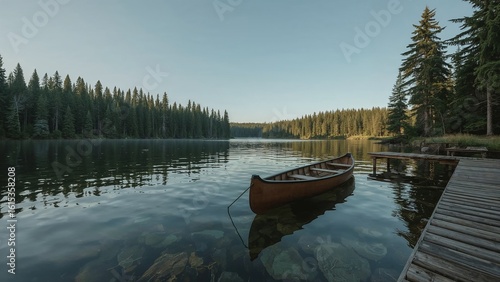 canoe on lake