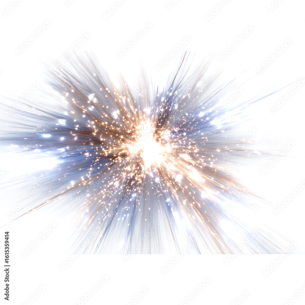 Fototapeta premium Dynamic energy burst with radiant light and particles exploding outwards, perfect for science, technology, and innovation themes, ideal for impactful visuals