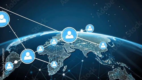 A visual representation of global connectivity and networking, showcasing how technology links individuals across boundaries