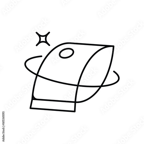 Vacuum Bag line icon with white background vector stock illustration