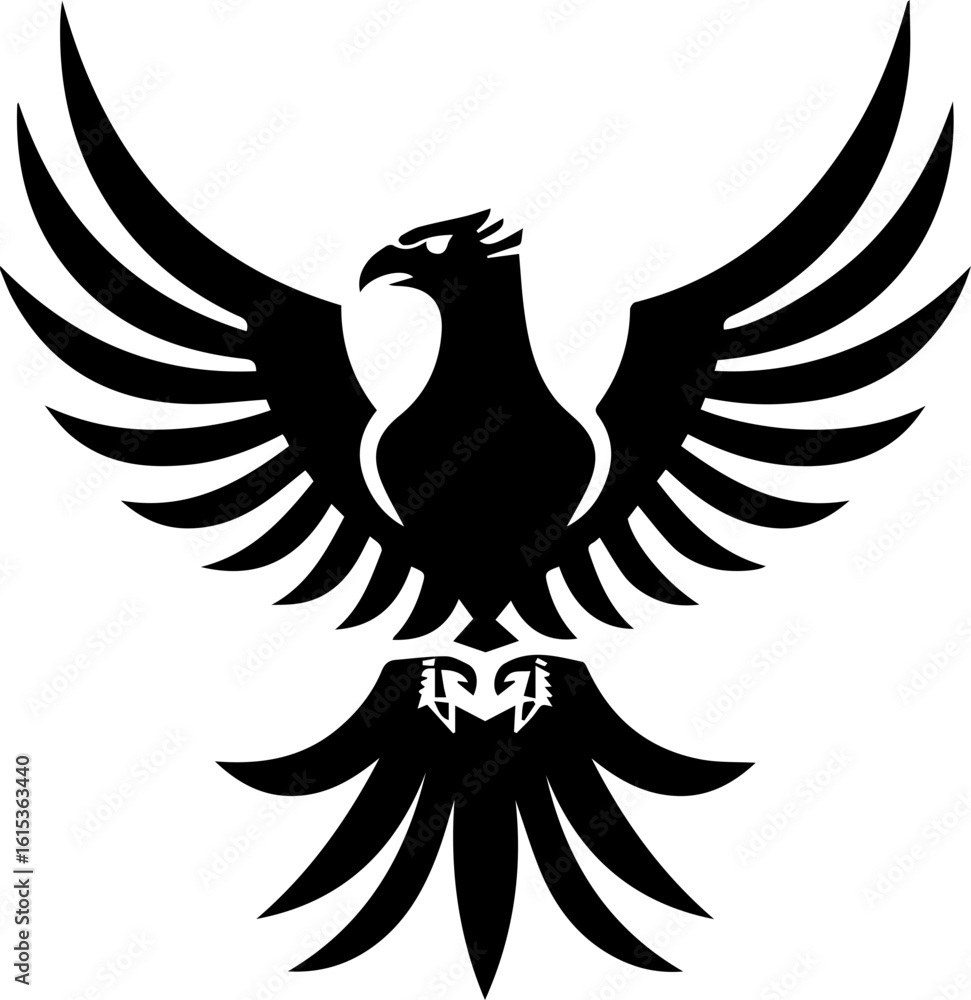 Obraz premium Bird Logo Vector Illustration in Black and White