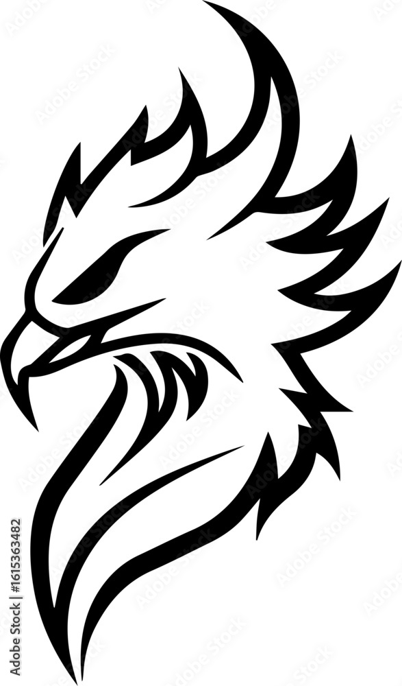 Naklejka premium Bird Logo Vector Illustration in Black and White