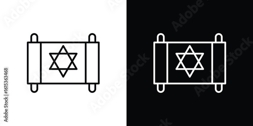 Scroll Torah icon for template logo, vector designs.