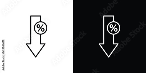 Percent down icon for template logo, vector designs.