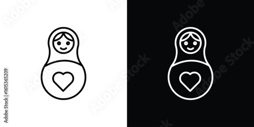Nesting dolls icon for template logo, vector designs.