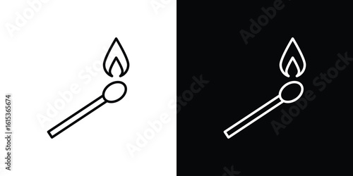 Match fire icon for template logo, vector designs.