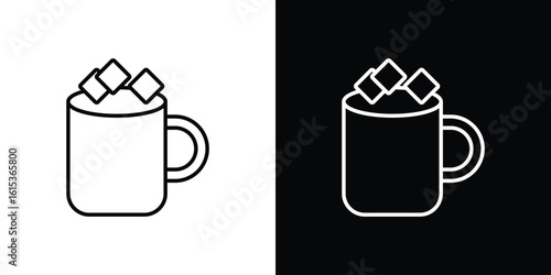 Marshmallows Mug icon for template logo, vector designs.
