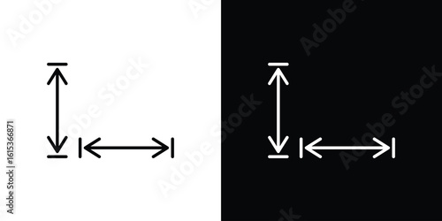 Height and width icon for template logo, vector designs.