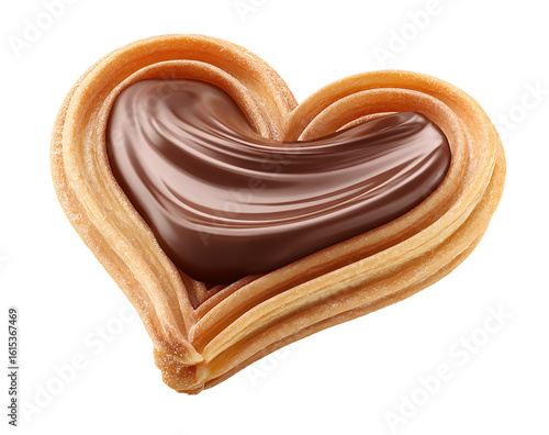 Wallpaper Mural A heart shaped churro filled with chocolate on a  isolated on transparent background Torontodigital.ca