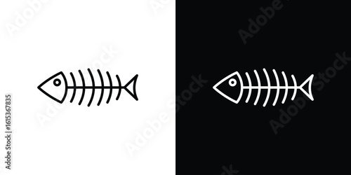 Fish bones icon for template logo, vector designs.