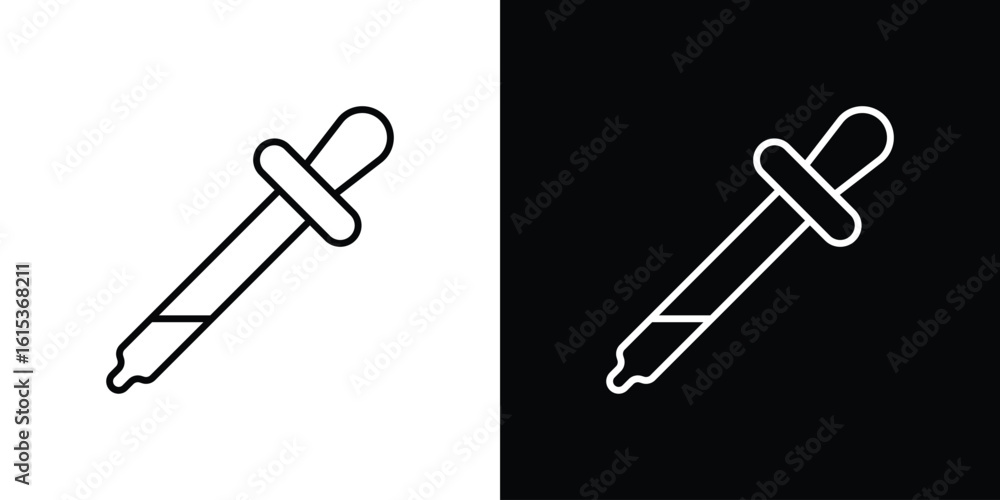 Eye dropper half icon for template logo, vector designs.