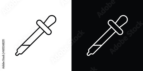 Eye dropper half icon for template logo, vector designs.