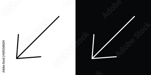 Down left icon for template logo, vector designs.