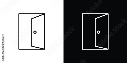 Door open icon for template logo, vector designs.