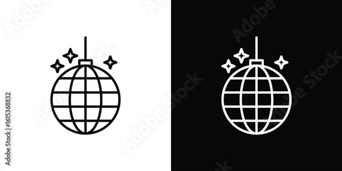 Disco ball icon for template logo, vector designs.