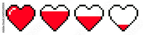 Heart pixel. Health game heart pixel