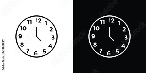 Clock face icon for template logo, vector designs.